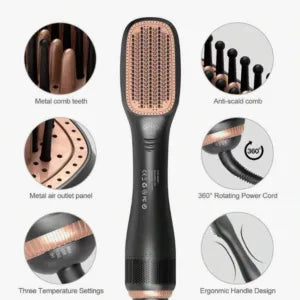 Original JOY 2-in-1 hair straightening brush with ionic heating technology