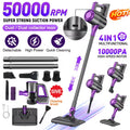 Upgraded 4-in-1 High-power Handheld Vacuum. 10000PA Suction, 50000RPM Motor, Touch Screen & Hurricane Mode, Large Dust Cup +5 Cleaning Attachments. Lightweight, Low Noise, USB Fast Charge, Fits Home, Carpet, Pet Hair, Car & Sofa, Ideal Holiday Gifts.